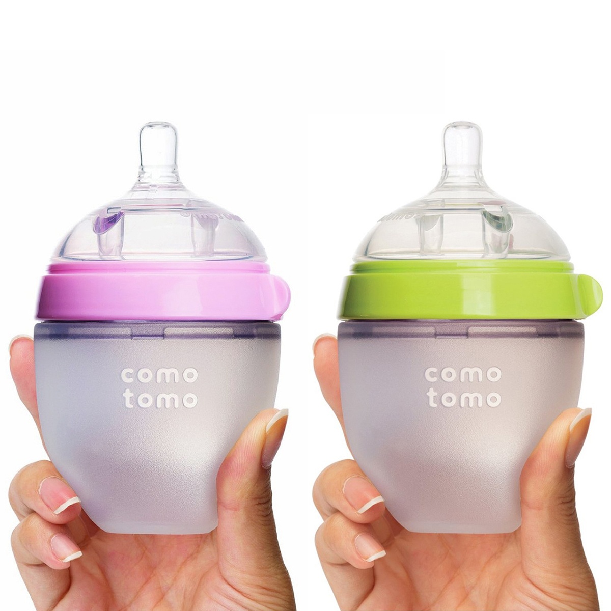 Bình sữa Comotomo 150ml màu hồng - mặt trái