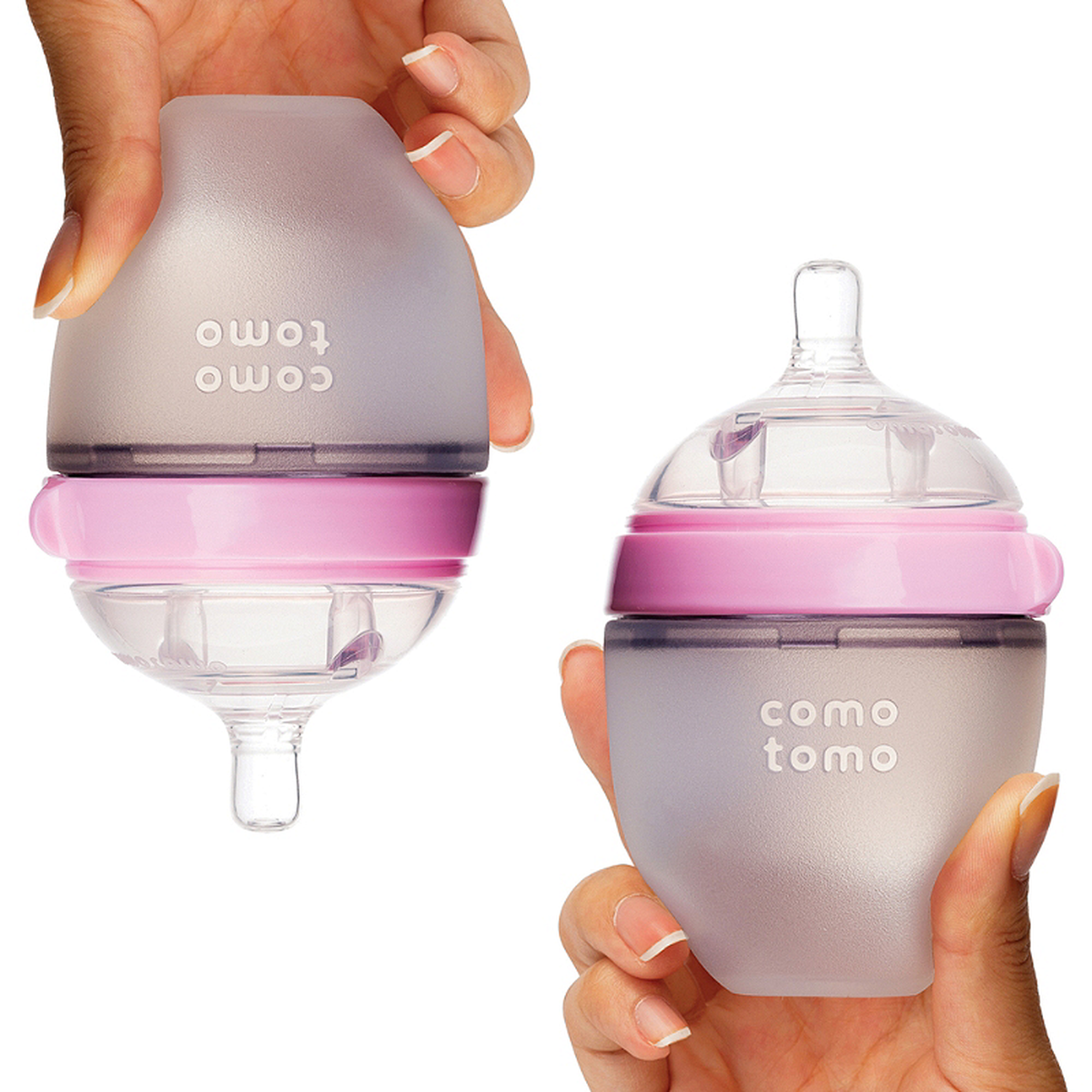 Bình sữa Comotomo 150ml màu hồng - mặt phải