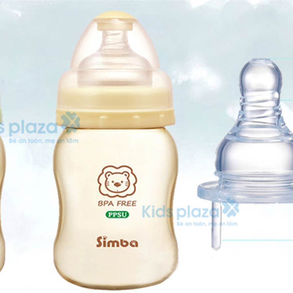 Bình sữa hồ lô 200ml Simba S6186  - mặt trái