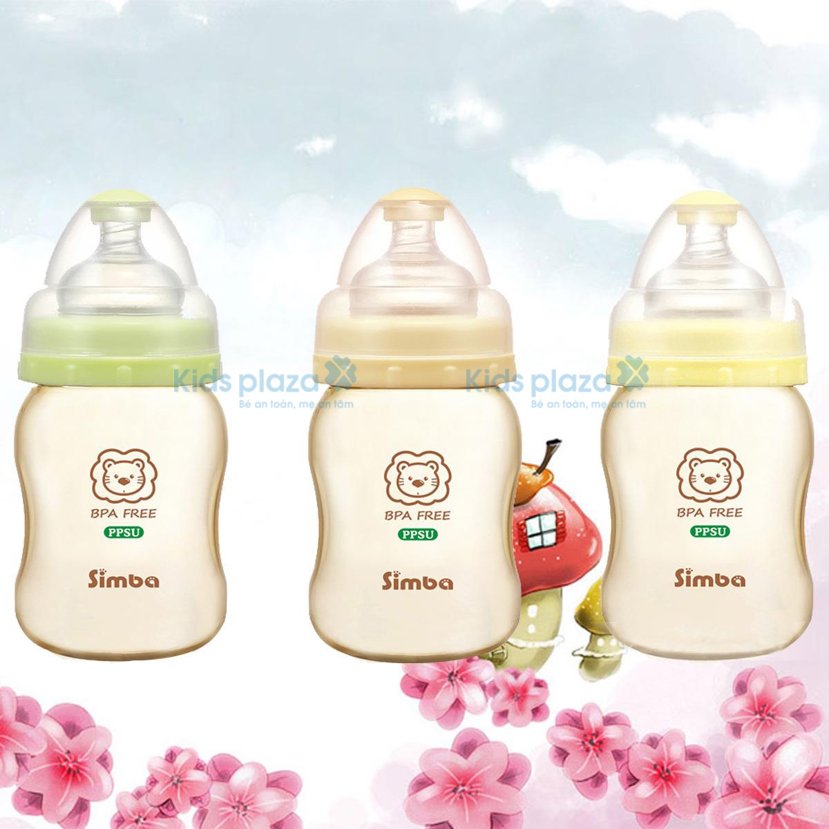 Bình sữa hồ lô 200ml Simba S6186  - mặt phải