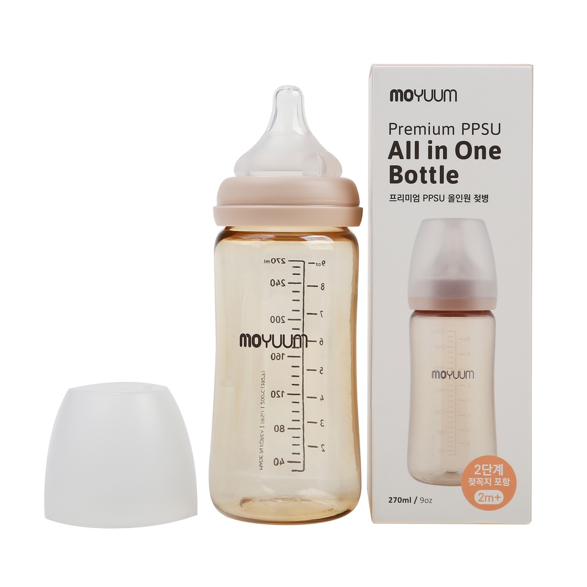 Bình sữa Moyuum 270ml chính hãng cho bé - mặt sau