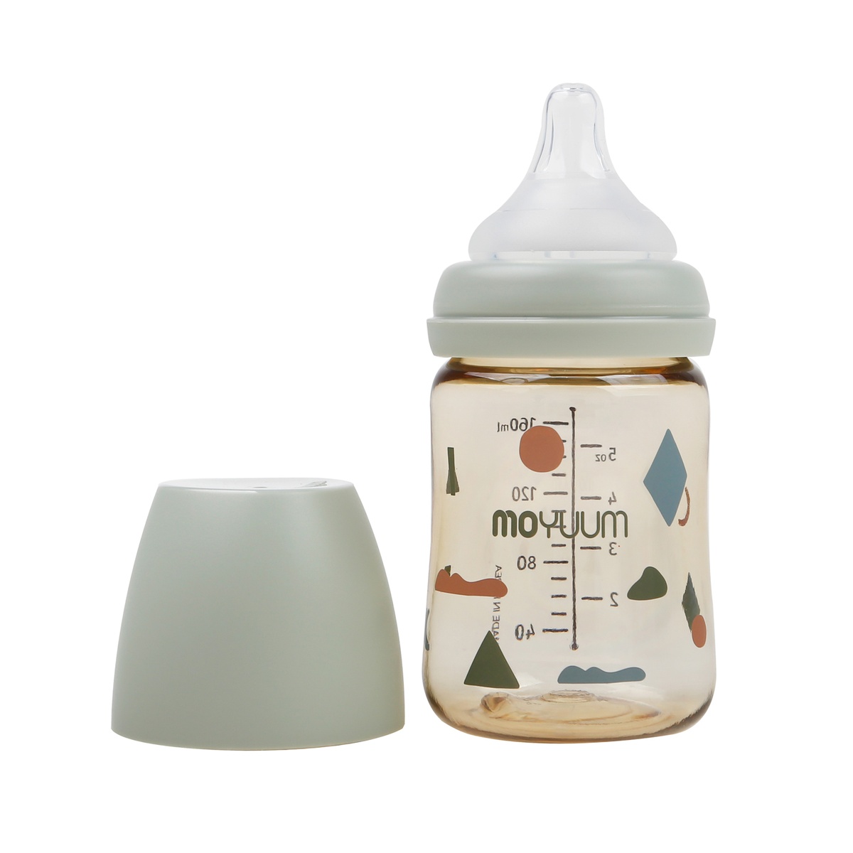 Bình sữa Moyuum mây xanh 170ml - mặt phải