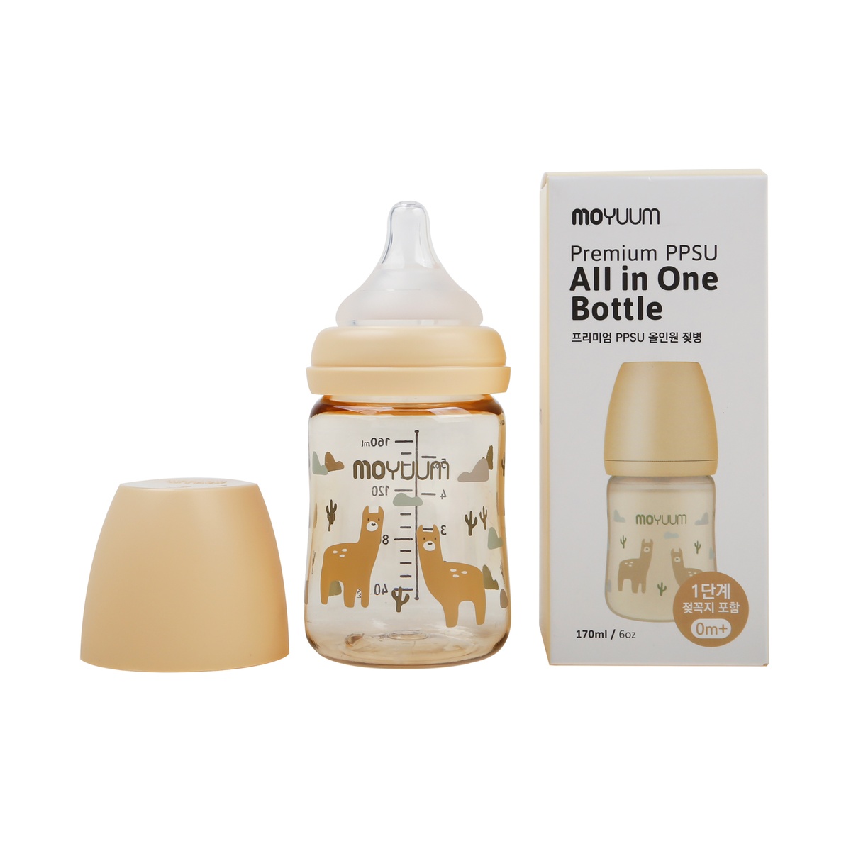 Bình sữa Moyuum lạc đà 170ml - mặt trái