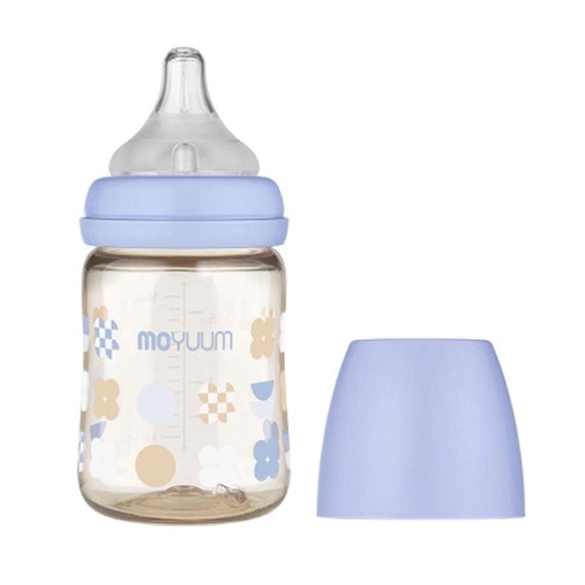 Bình sữa Moyuum Clover màu tím 170ml - góc nghiêng