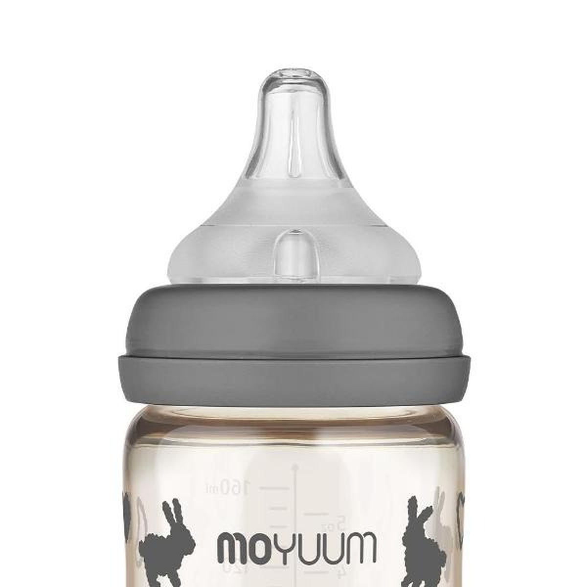 Bình sữa Moyuum màu xám in hình thỏ Rabbit 170ml - hình 8