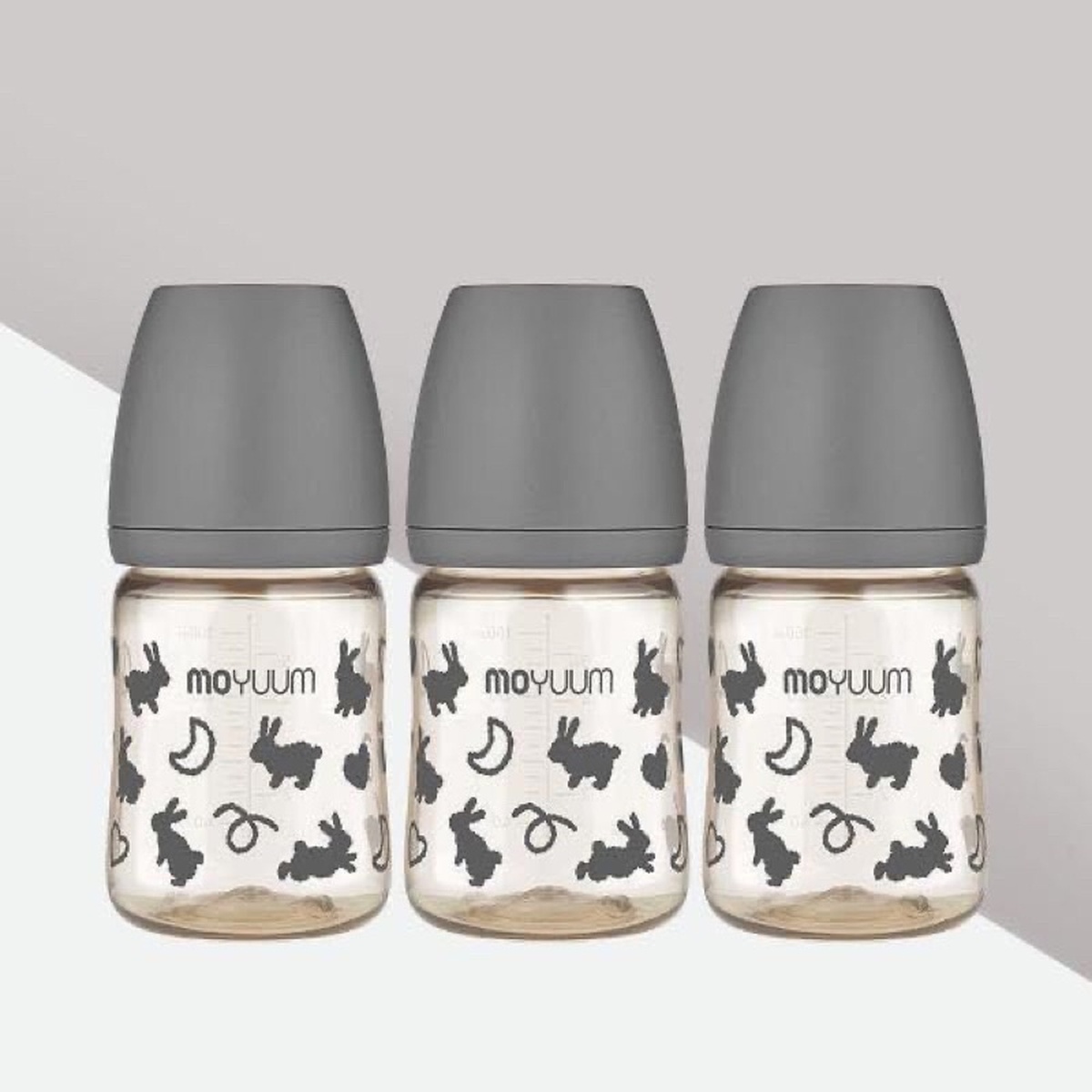 Bình sữa Moyuum màu xám in hình thỏ Rabbit 170ml - hình 9