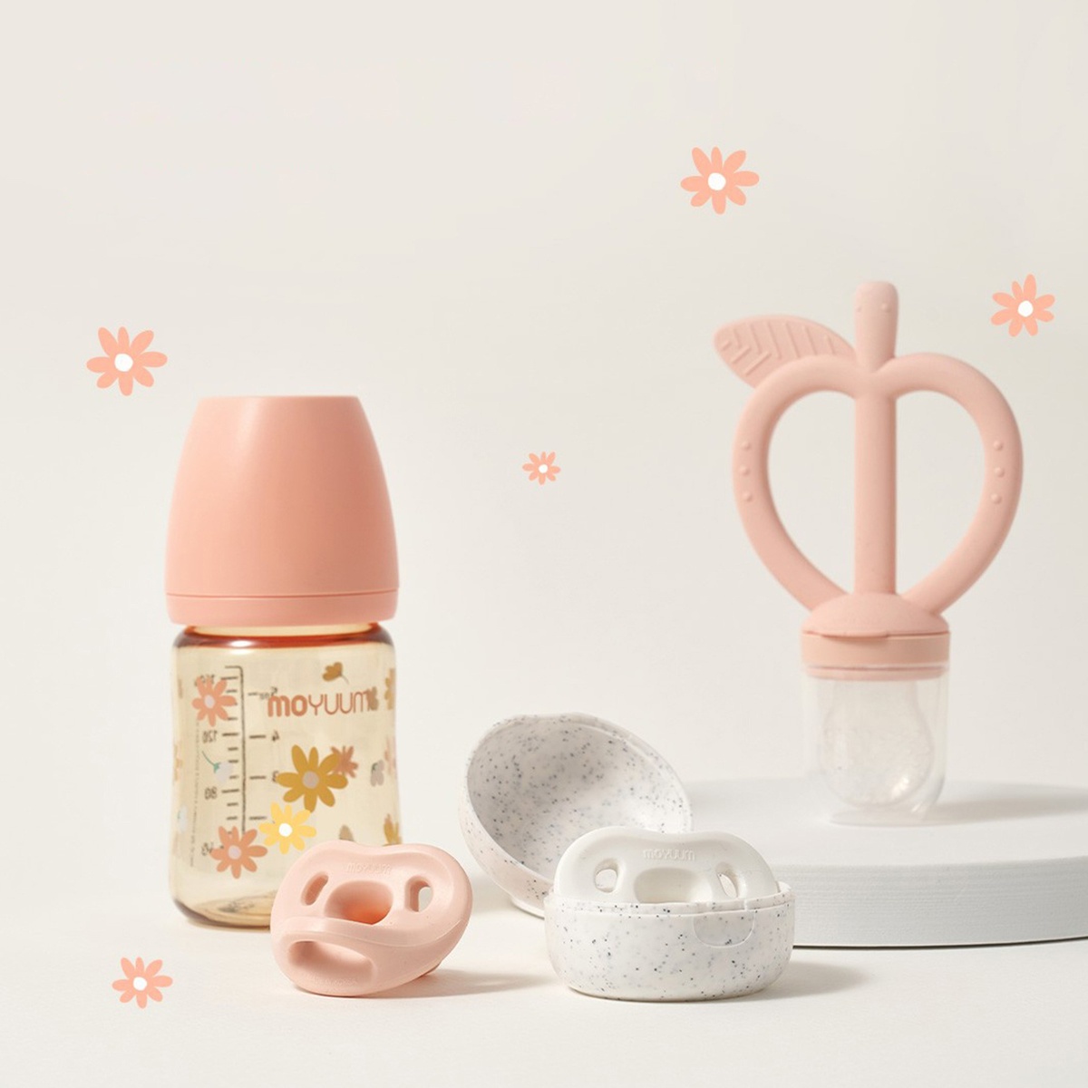 Bình sữa Moyuum PPSU Daisy hoa cúc 170ml - mặt sau