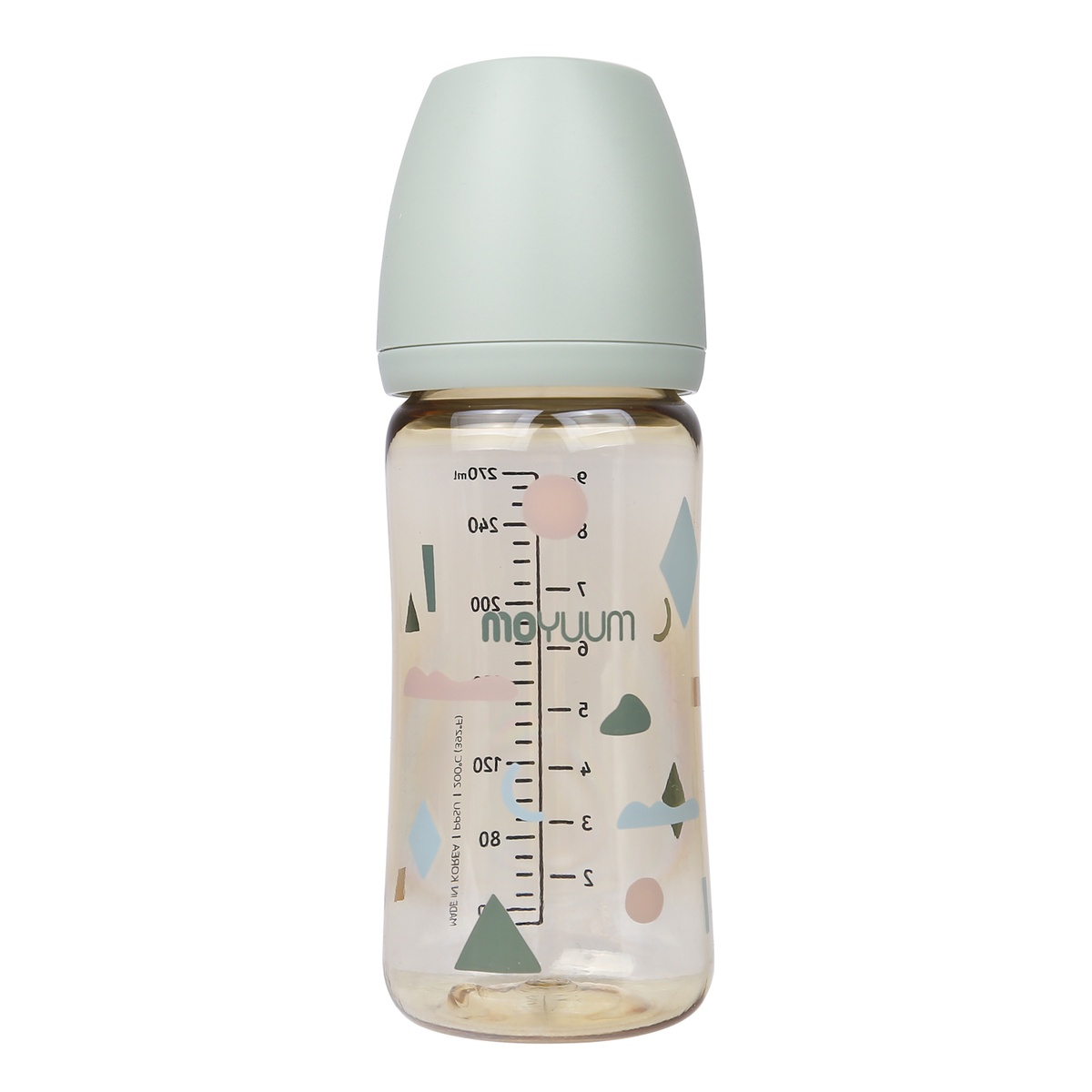 Bình sữa Moyuum mây xanh 270ml - mặt phải