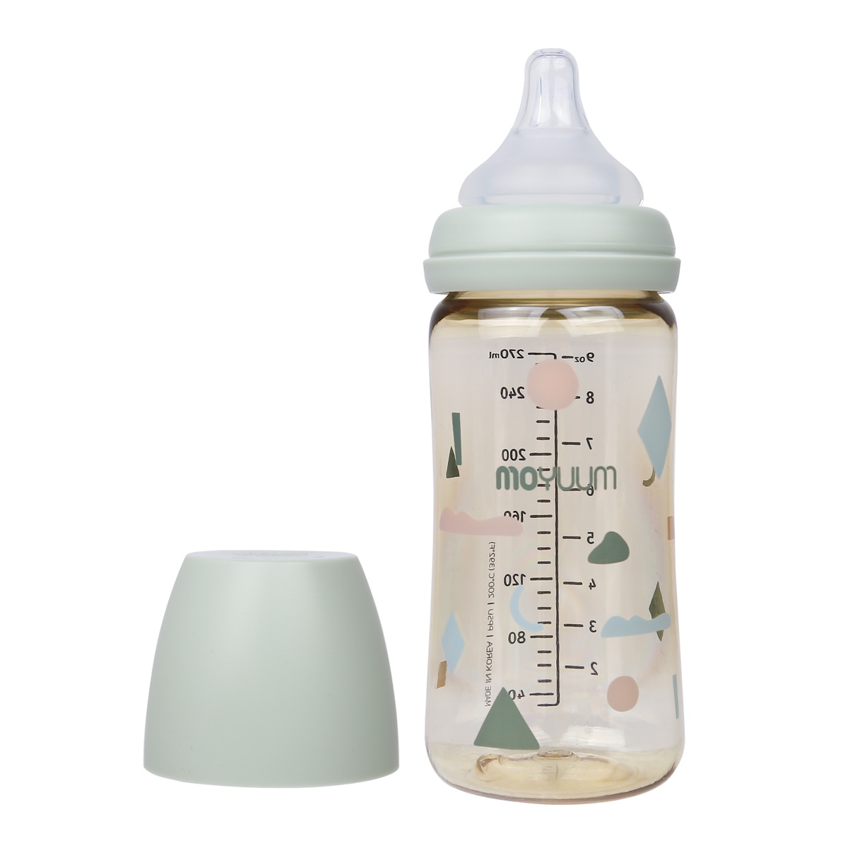 Bình sữa Moyuum mây xanh 270ml - góc nghiêng