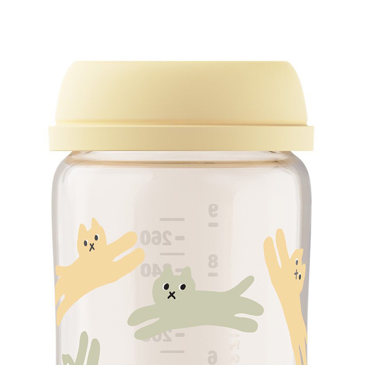 Bình sữa Moyuum PPSU Premium thế hệ thứ 3 Yellow Cat 270ml - mặt phải