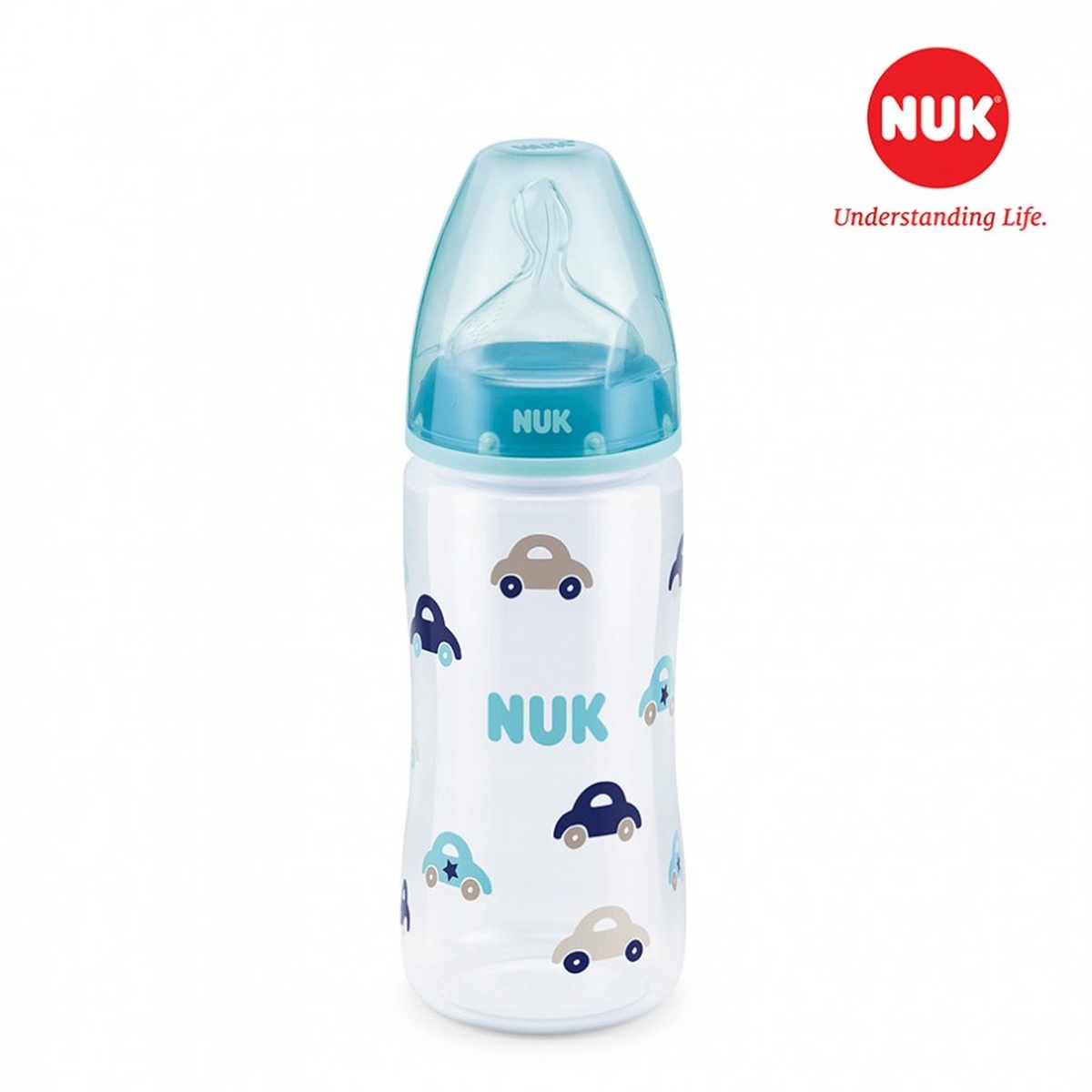 Bình sữa NUK cho bé PP 300ml núm ty Silicone S1 - M - mặt sau