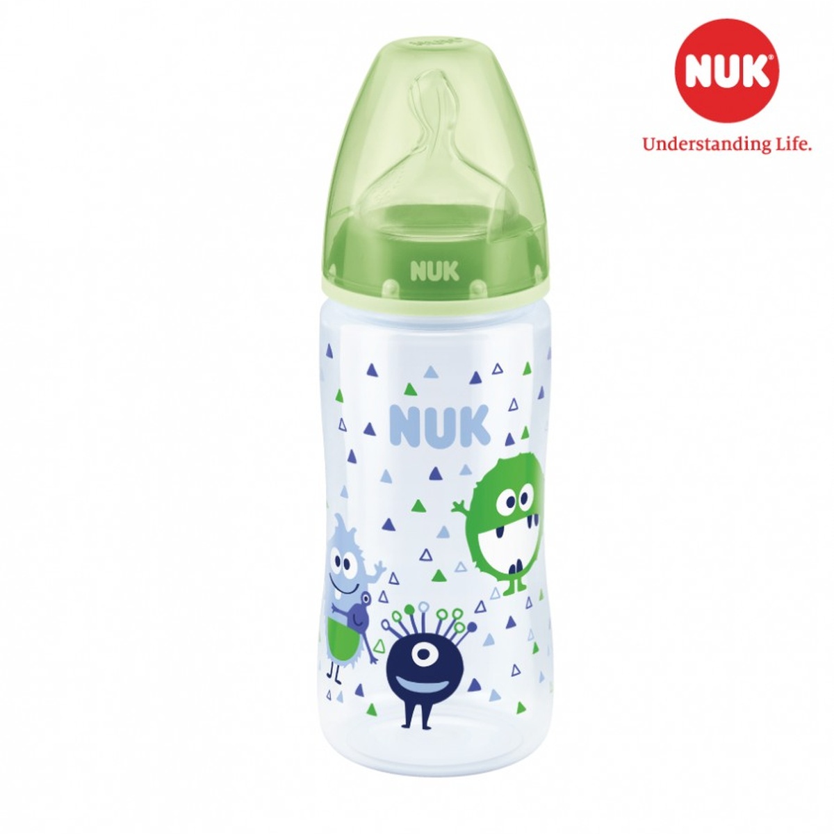 Bình sữa NUK cho bé PP 300ml núm ty Silicone S1 - M - mặt phải
