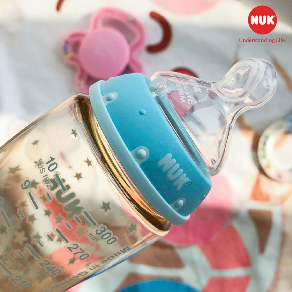 Bình sữa cổ rộng Nuk PPSU 300ml núm ty S2-M NU35760 - hình 7