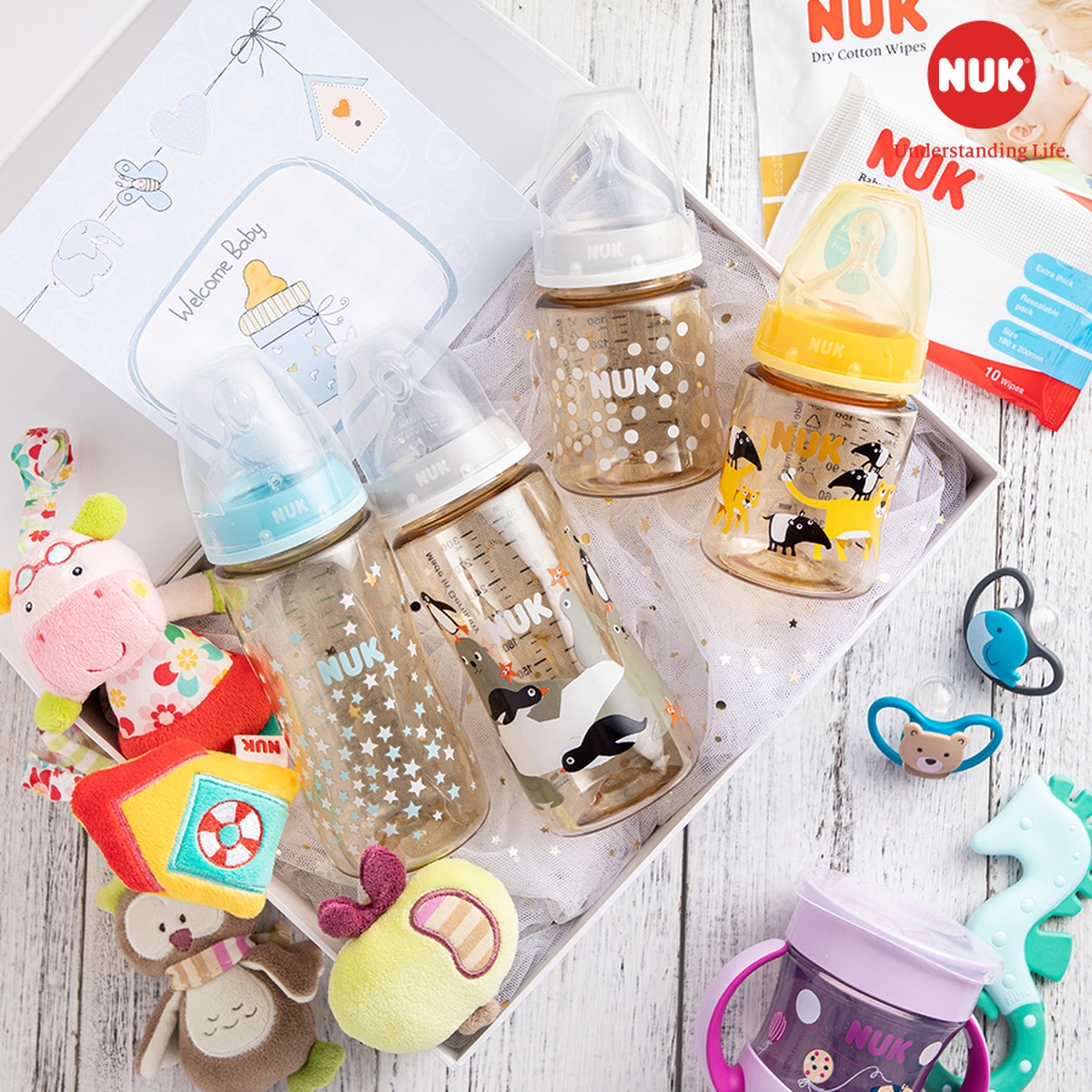 Bình sữa cổ rộng Nuk PPSU 300ml núm ty S2-M NU35760 - hình 9