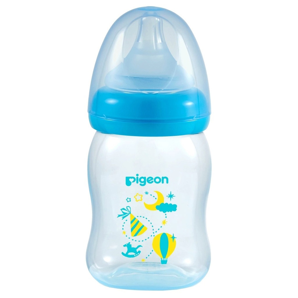 Bình sữa Pigeon PP Plus họa tiết Xanh 160ml - mặt trái