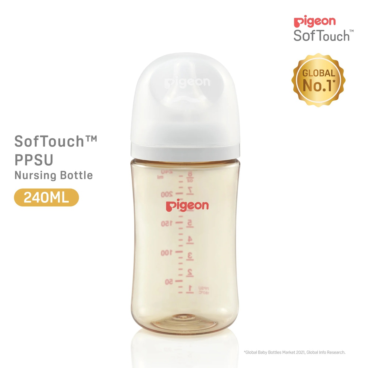 Bình sữa Pigeon Softouch 240ml - mặt trái