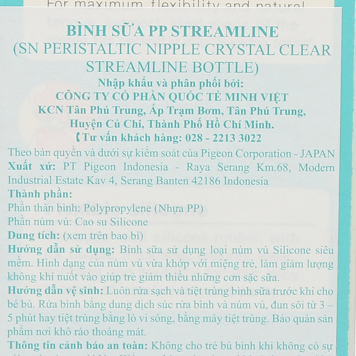 Bình sữa Pigeon 150ml  Streamline (> 0 tháng tuổi) - hình 8