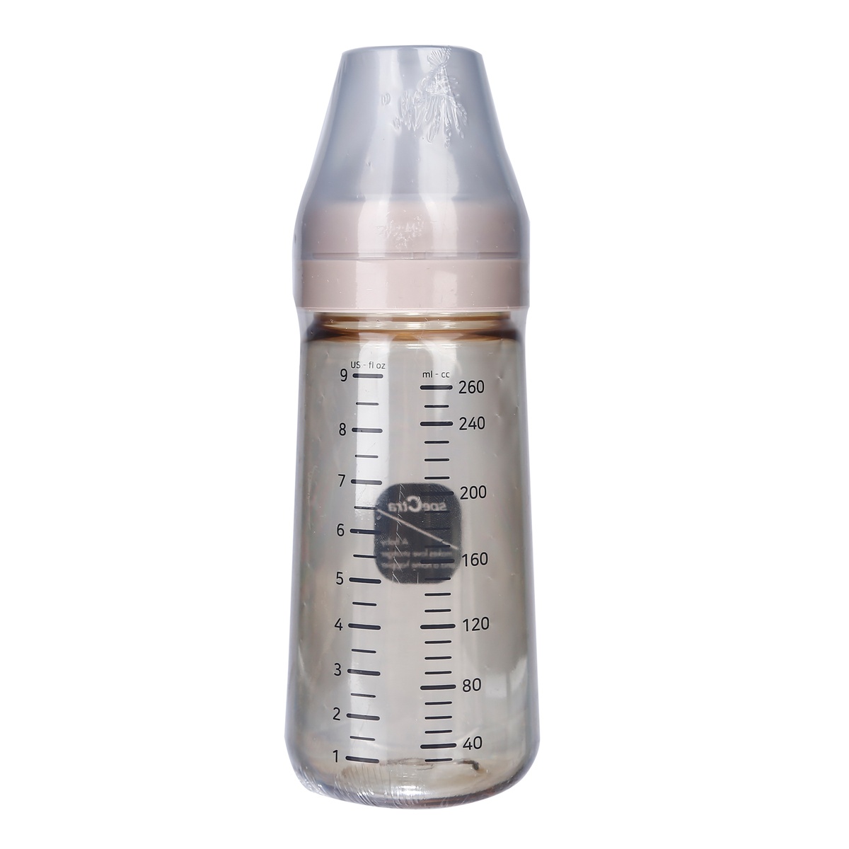 Bình sữa Spectra cổ rộng PPSU 260ml (màu vàng) cho bé trên 3 tháng - mặt sau