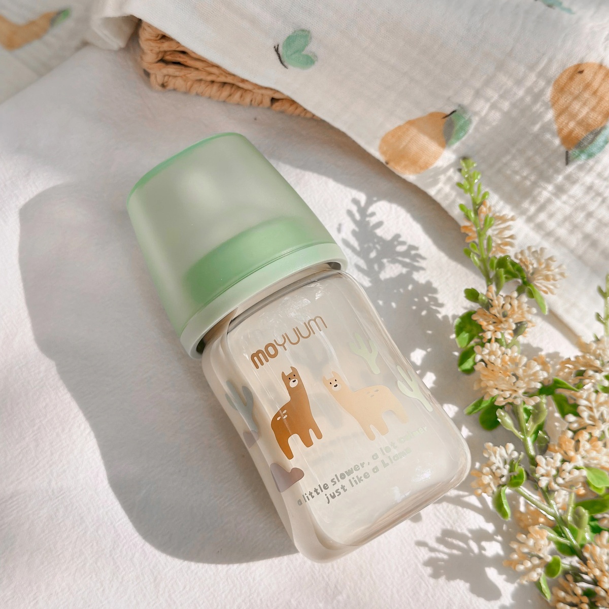 Bình sữa Moyuum PPSU Premium thế hệ thứ 3 Llama 170ml - mặt trái