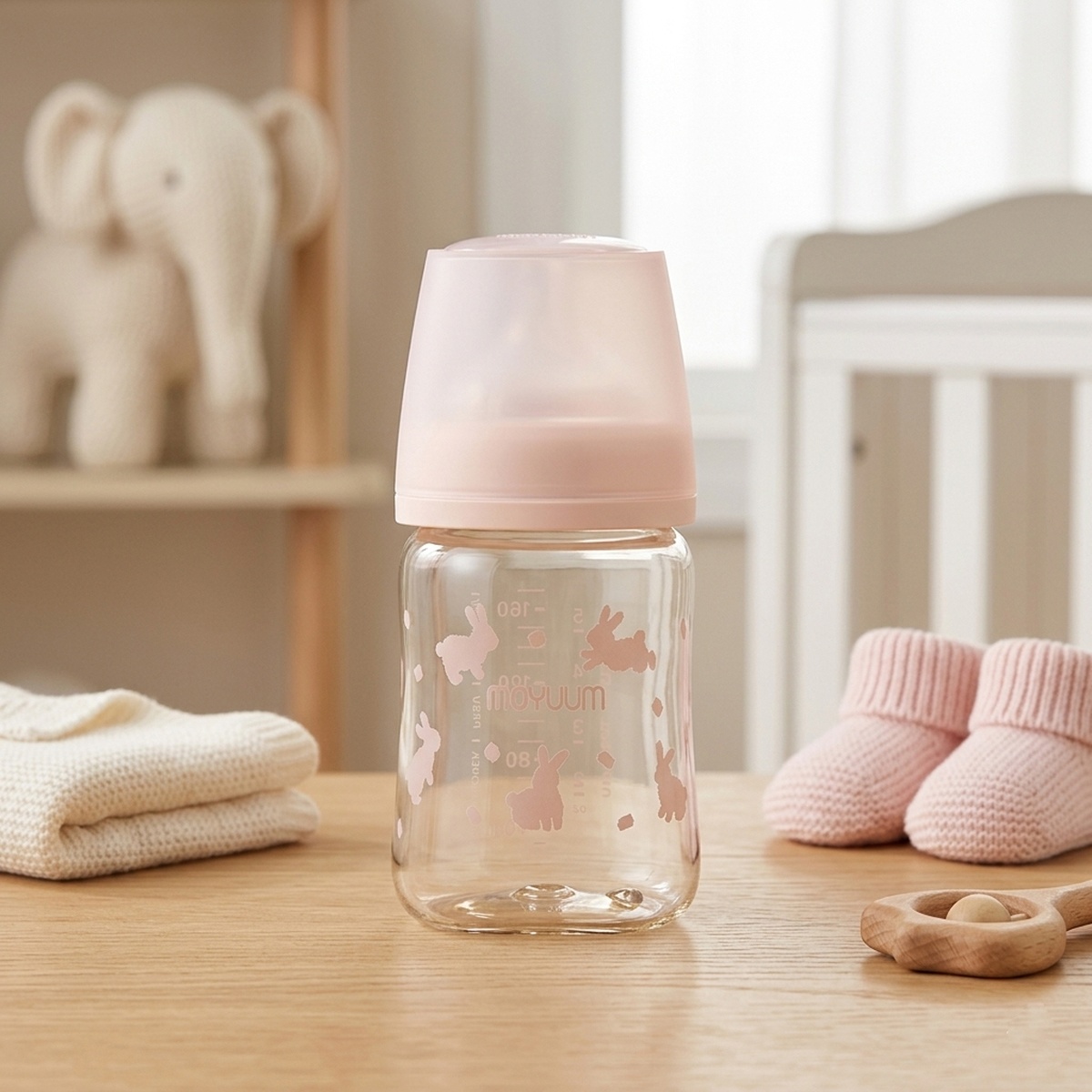 Bình sữa Moyuum PPSU Premium thế hệ thứ 3 Rabbit 170ml - mặt trái