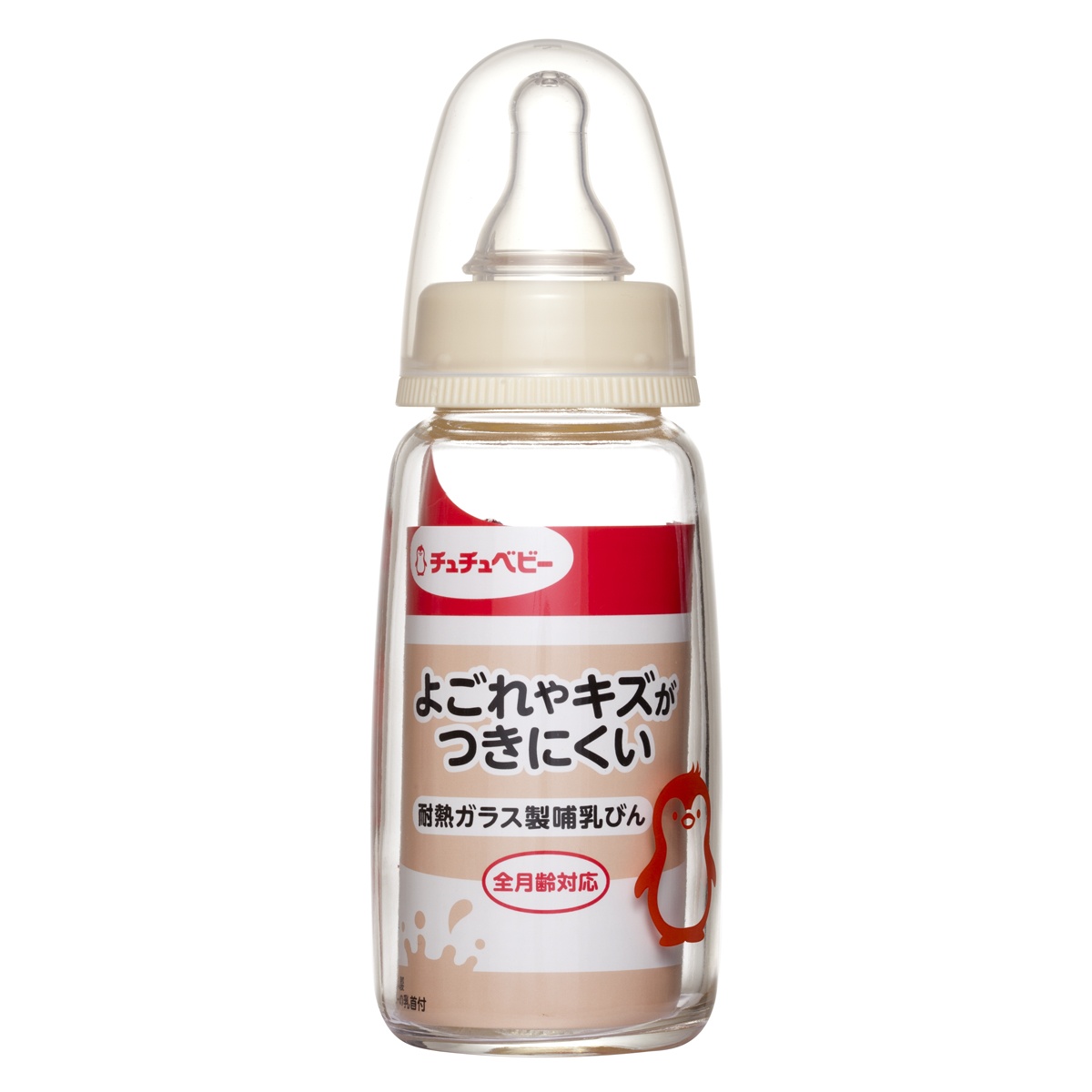 Bình sữa Chuchu 150ml thủy tinh - mặt trái