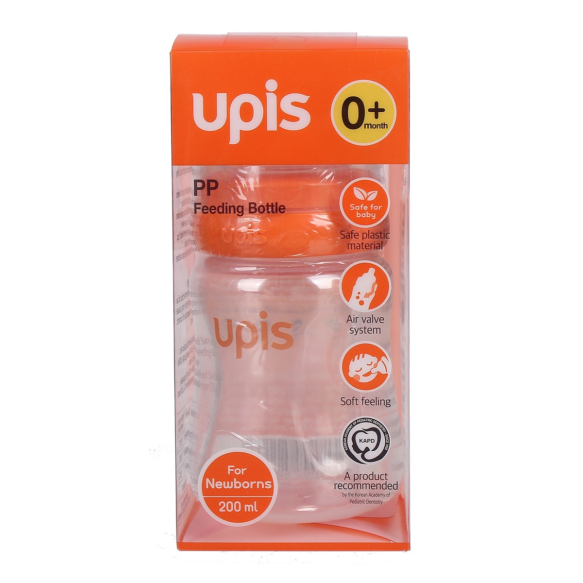 Bình sữa UPIS 200ml nhựa PP Hàn Quốc chính hãng - mặt phải