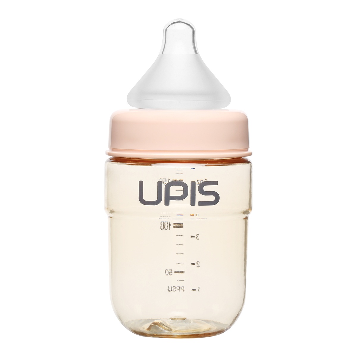 Bình sữa Upis Premium PPSU 180ml (Hồng) - mặt trái