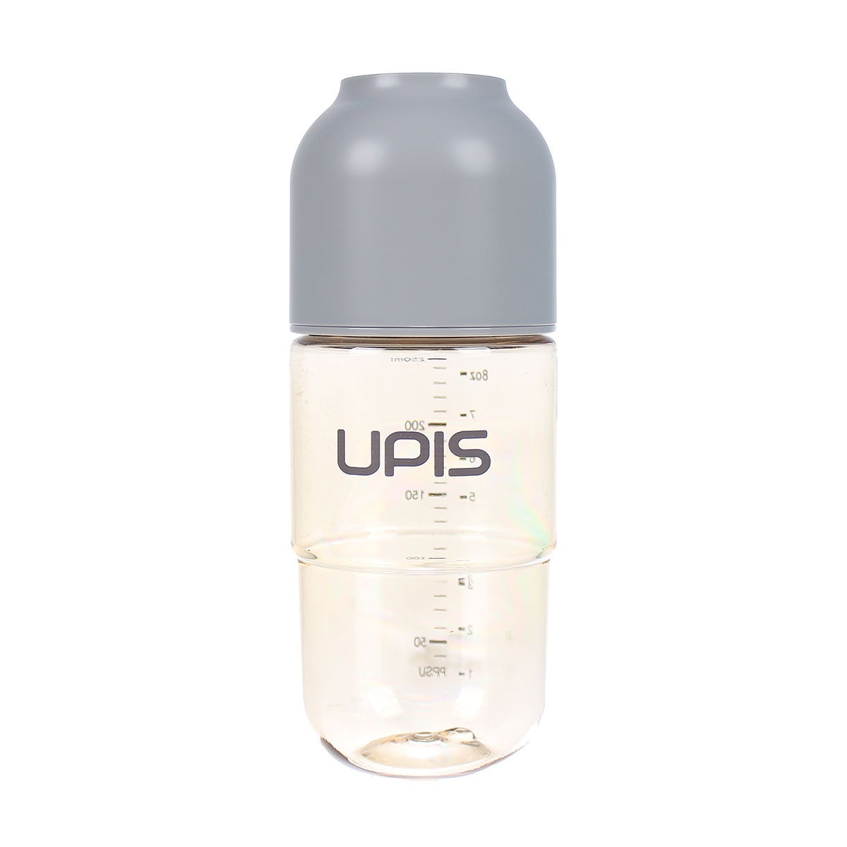 Bình sữa Upis Premium PPSU 260ml (Xám) - mặt trái