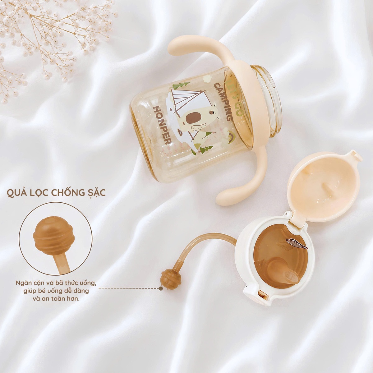 Bình tập hút Honper Teddy HP150 330ml 5M+ (Màu ngẫu nhiên) - hình 7