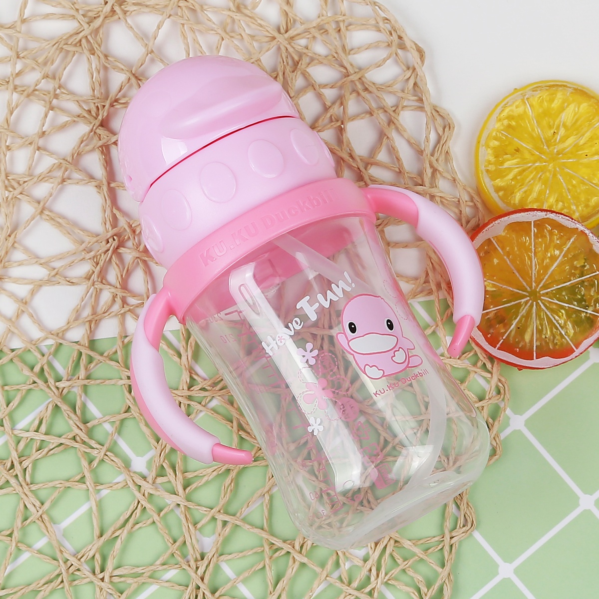 Bình tập uống cho bé KUKU 230ml KU5925 - mặt trái