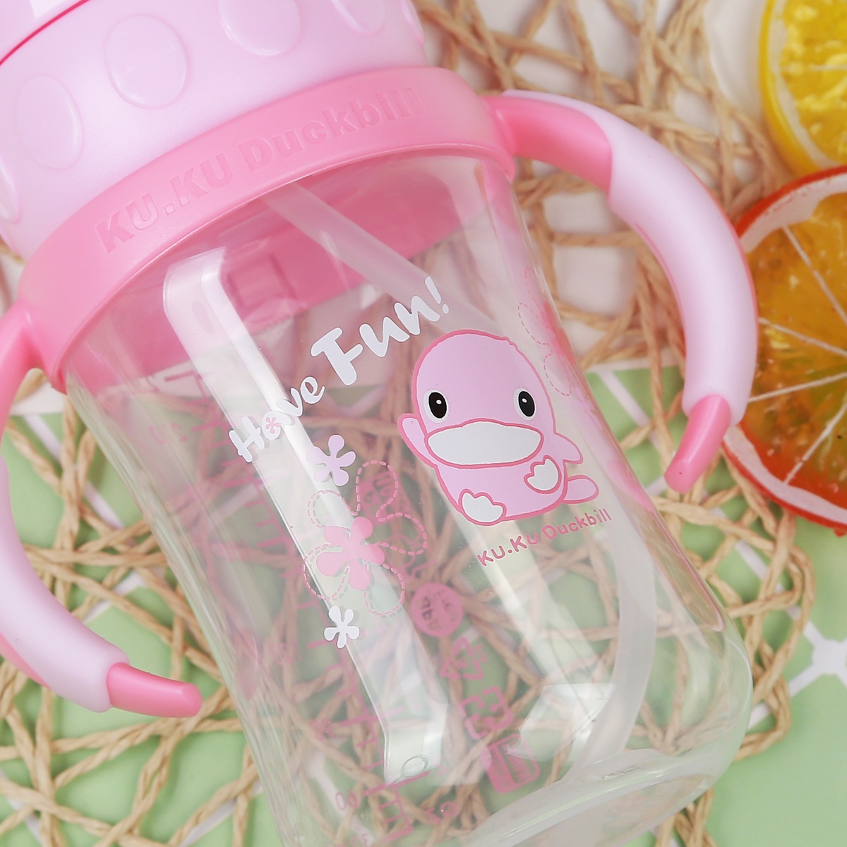 Bình tập uống cho bé KUKU 230ml KU5925 - mặt phải