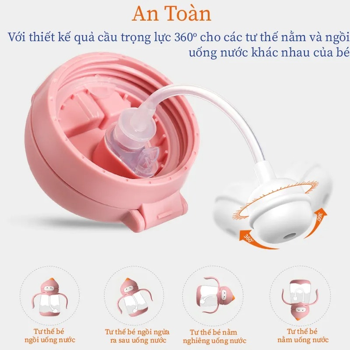 Bình tập uống nước cho bé Tritan Galena GA-B05 240ml (Màu ngẫu nhiên) - hình 11