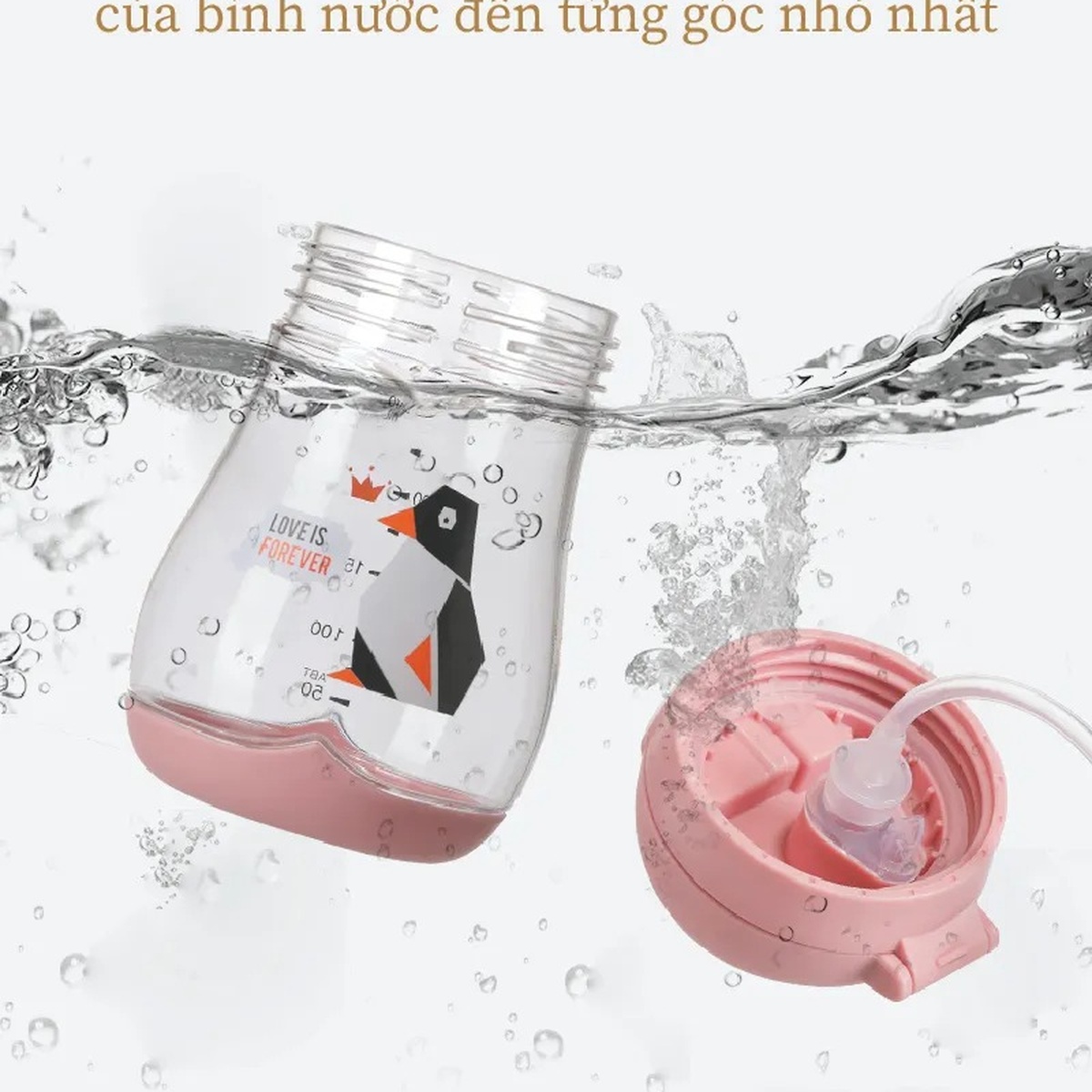 Bình tập uống nước cho bé Tritan Galena GA-B05 240ml (Màu ngẫu nhiên) - góc nghiêng
