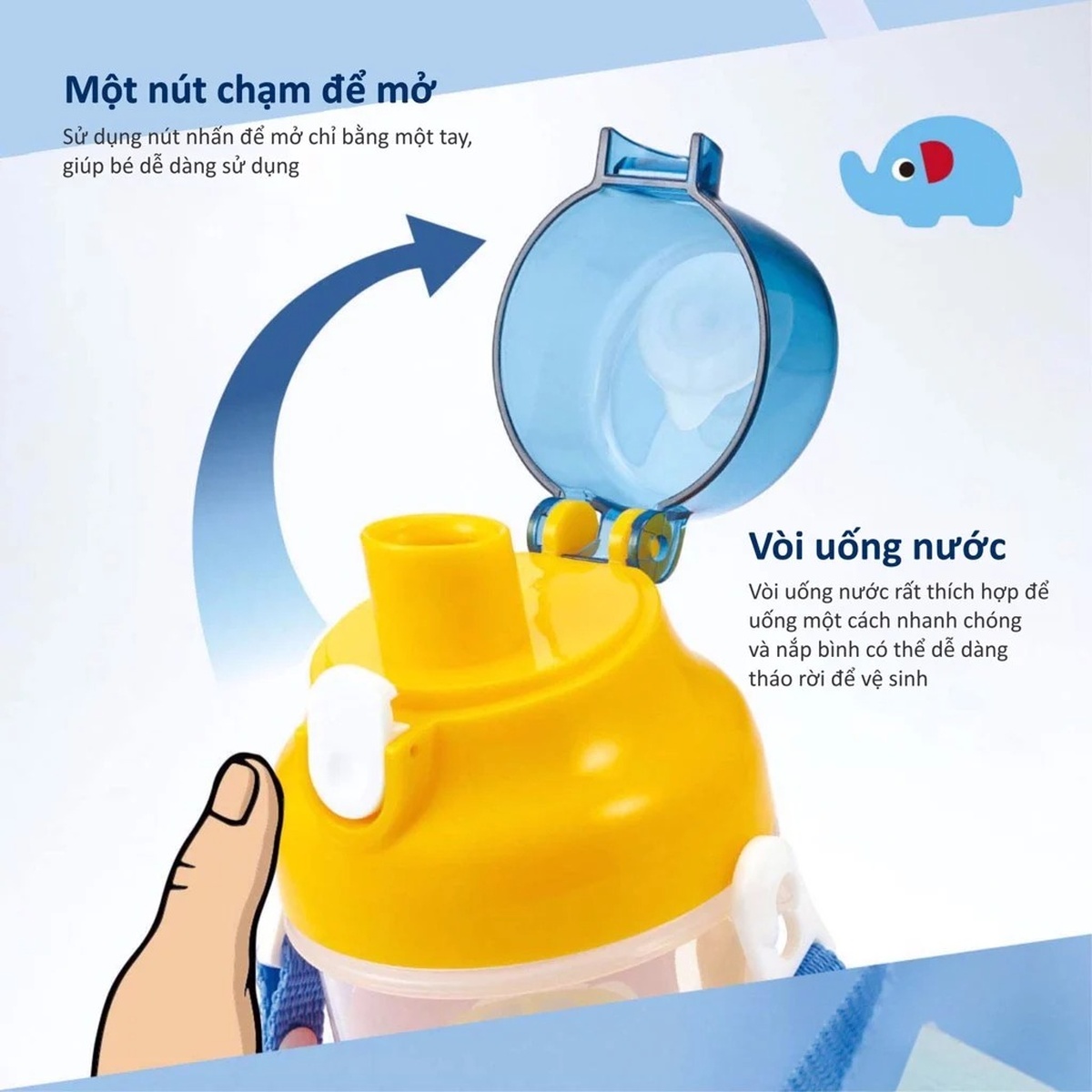Bình uống nước cho bé KUKU KU5602A 500ml (Màu ngẫu nhiên) - góc nghiêng