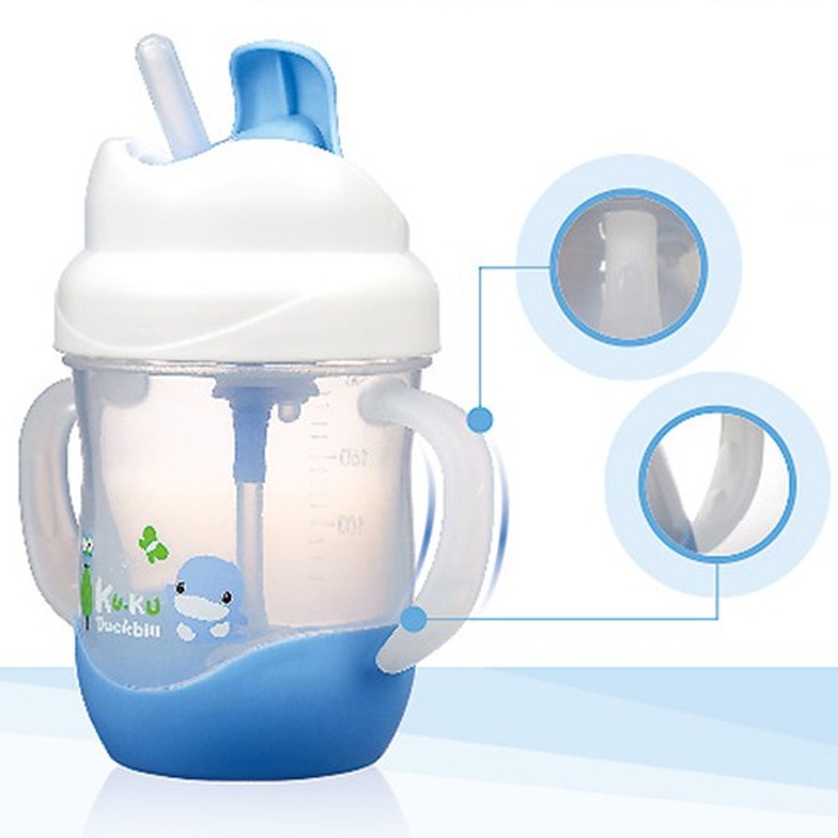 Bình uống nước kèm ống hút và có tay cầm KuKu Ku5472 200ml (Màu ngẫu nhiên) - hình 7