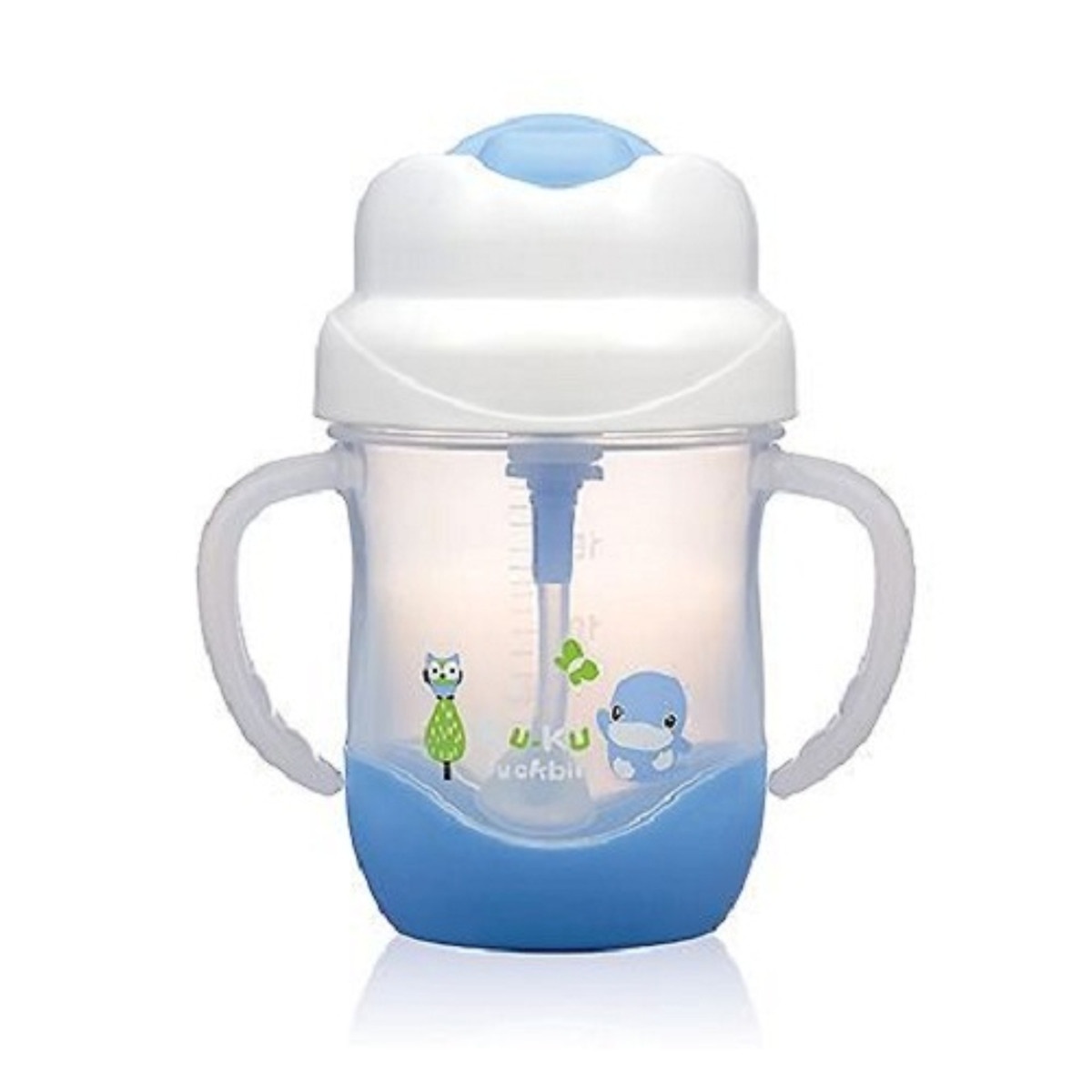 Bình uống nước kèm ống hút và có tay cầm KuKu Ku5472 200ml (Màu ngẫu nhiên) - góc nghiêng
