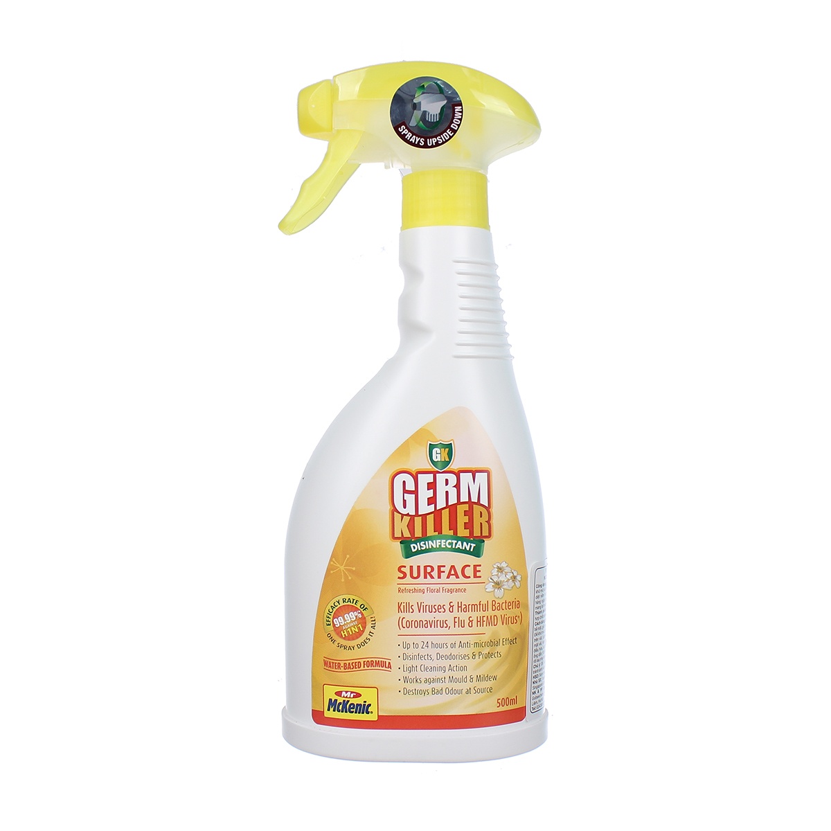 Bình xịt bề mặt diệt khuẩn Germ Killer Surface 500ml - mặt trái
