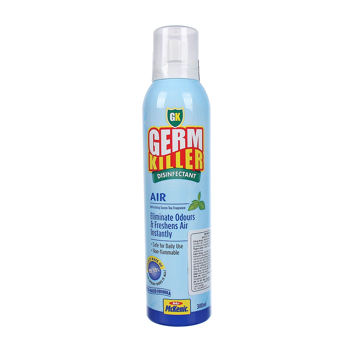 Bình xịt làm sạch không khí Germ Killer Air 300ml  - mặt trái