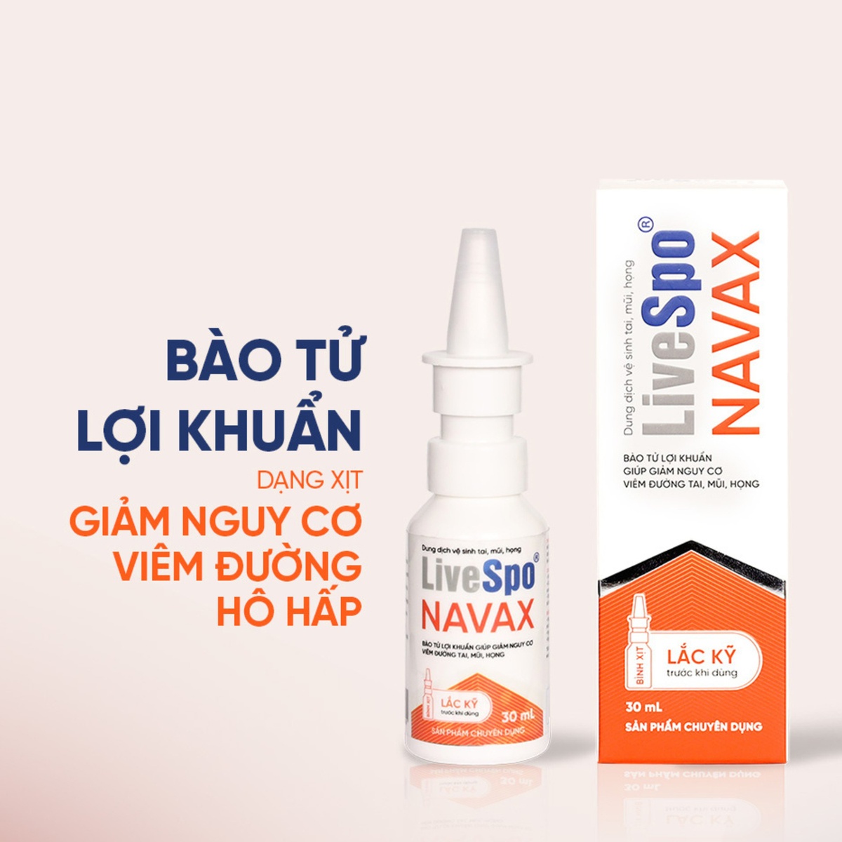 Bình xịt vệ sinh tai, mũi, họng LiveSpo Navax nhựa 30ml - mặt trái