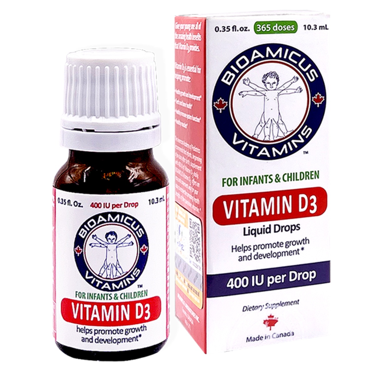 Thực phẩm bảo vệ sức khỏe BioAmicus Vitamin D3 - mặt trái