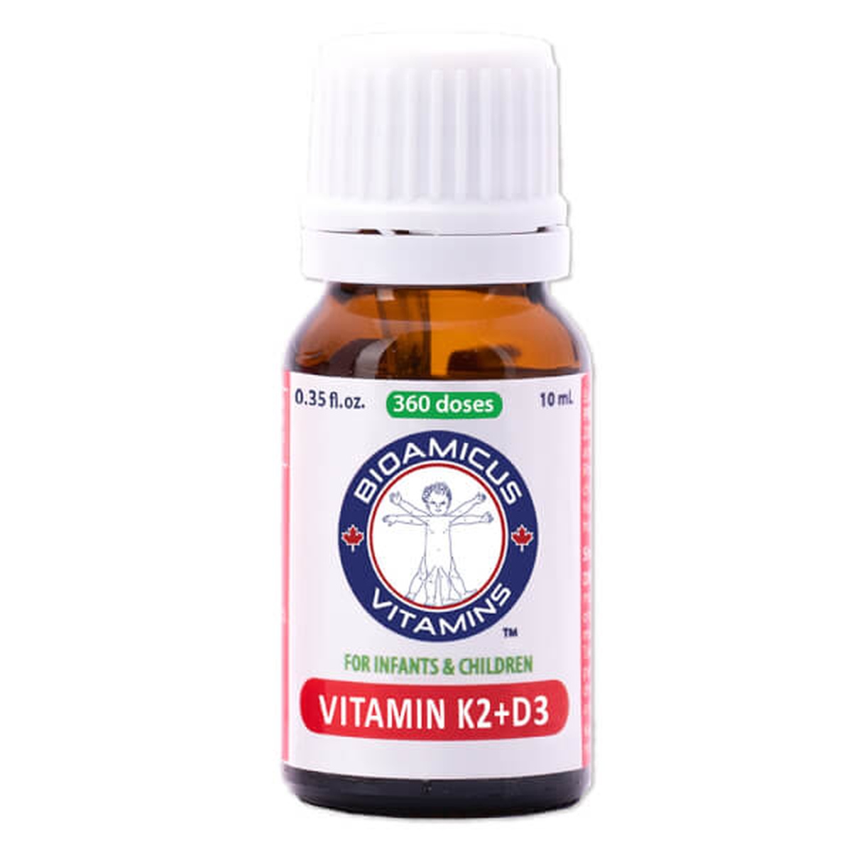 Vitamin D3K2 BioAmicus 10ml - mặt trái