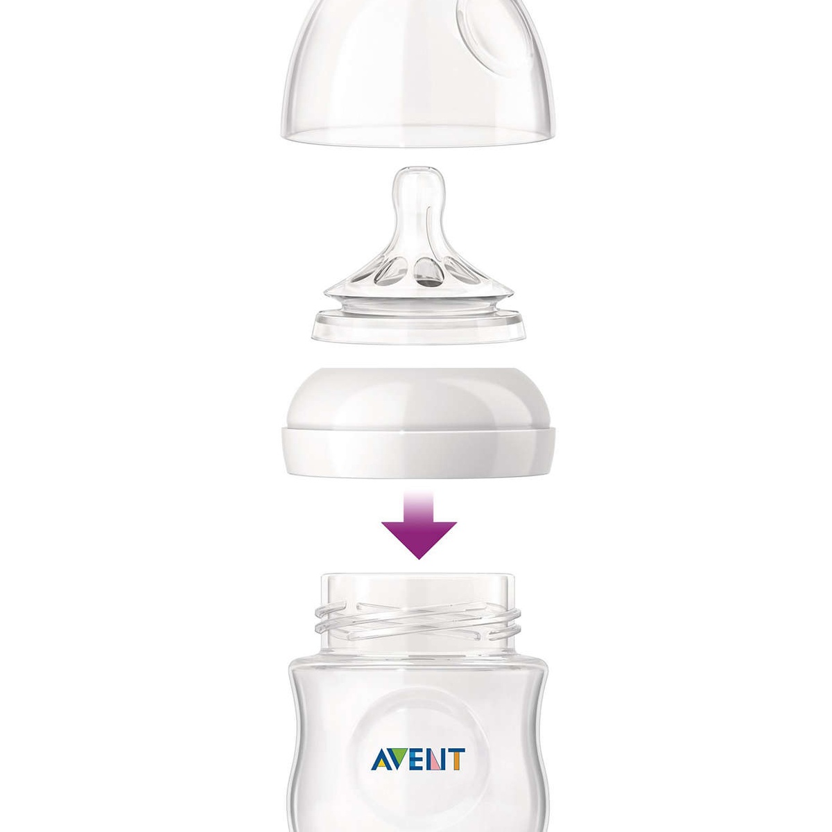 Bộ 2 bình sữa Avent dòng chảy tự nhiên 125ml SCF691.27 - mặt trái