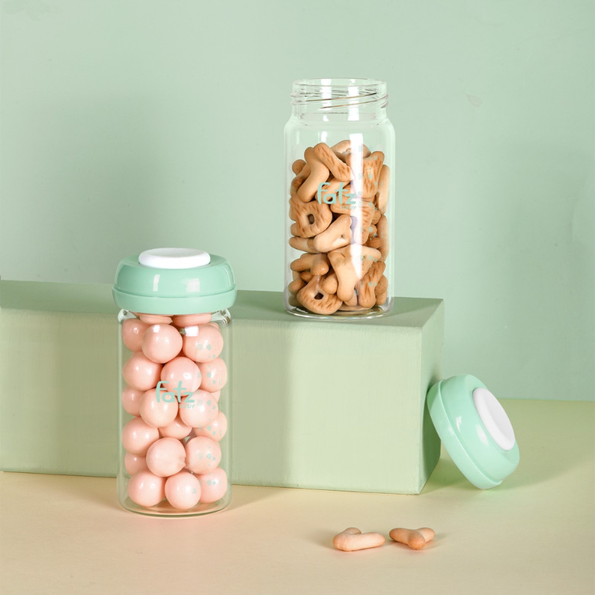 Bộ 2 bình trữ sữa thủy tinh Fatz Baby FB0150CM 180ml (Màu xanh) - hình 6