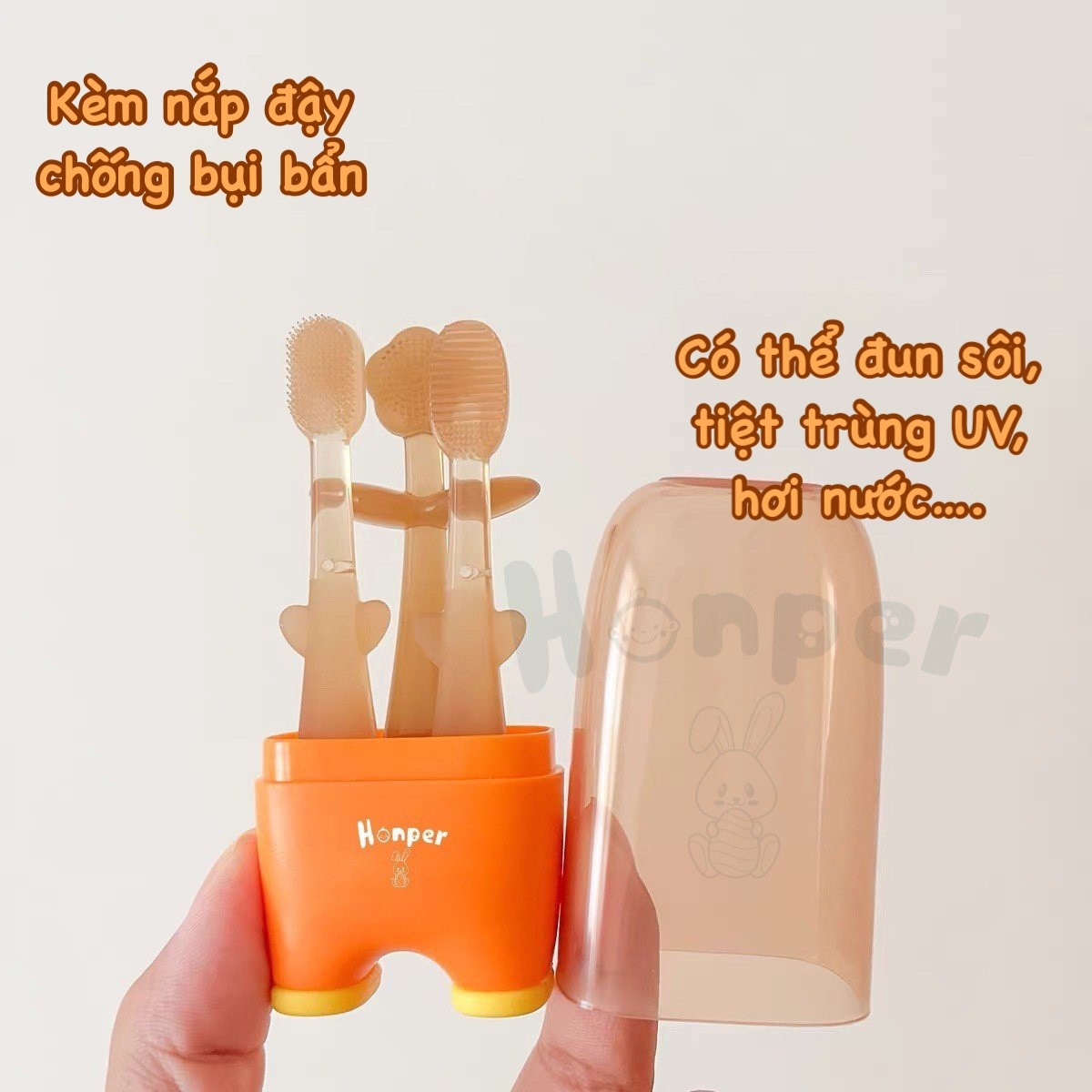 Bộ 3 rơ lưỡi silicon 3in1 Honper (Màu ngẫu nhiên) - mặt phải