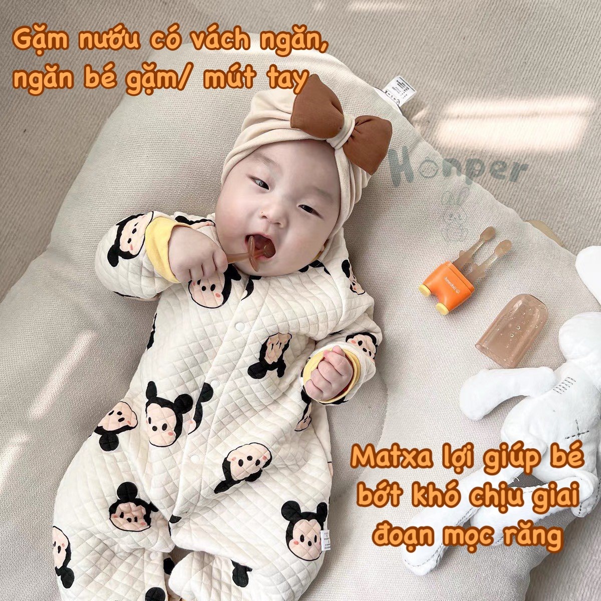 Bộ 3 rơ lưỡi silicon 3in1 Honper (Màu ngẫu nhiên) - góc nghiêng