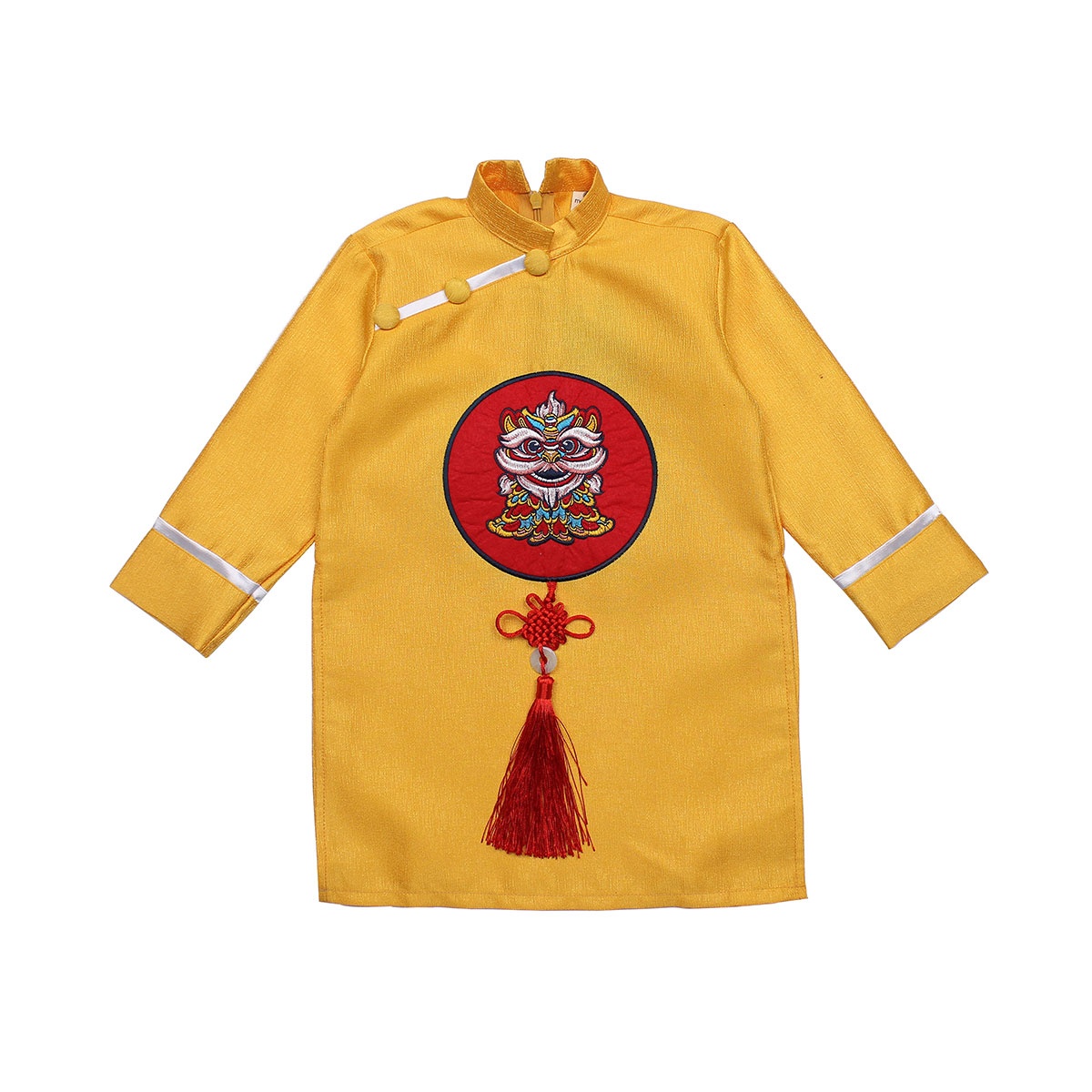 Bộ áo dài tết bé trai Mamago thêu hình chú lân M19D (Vàng) - hình 6