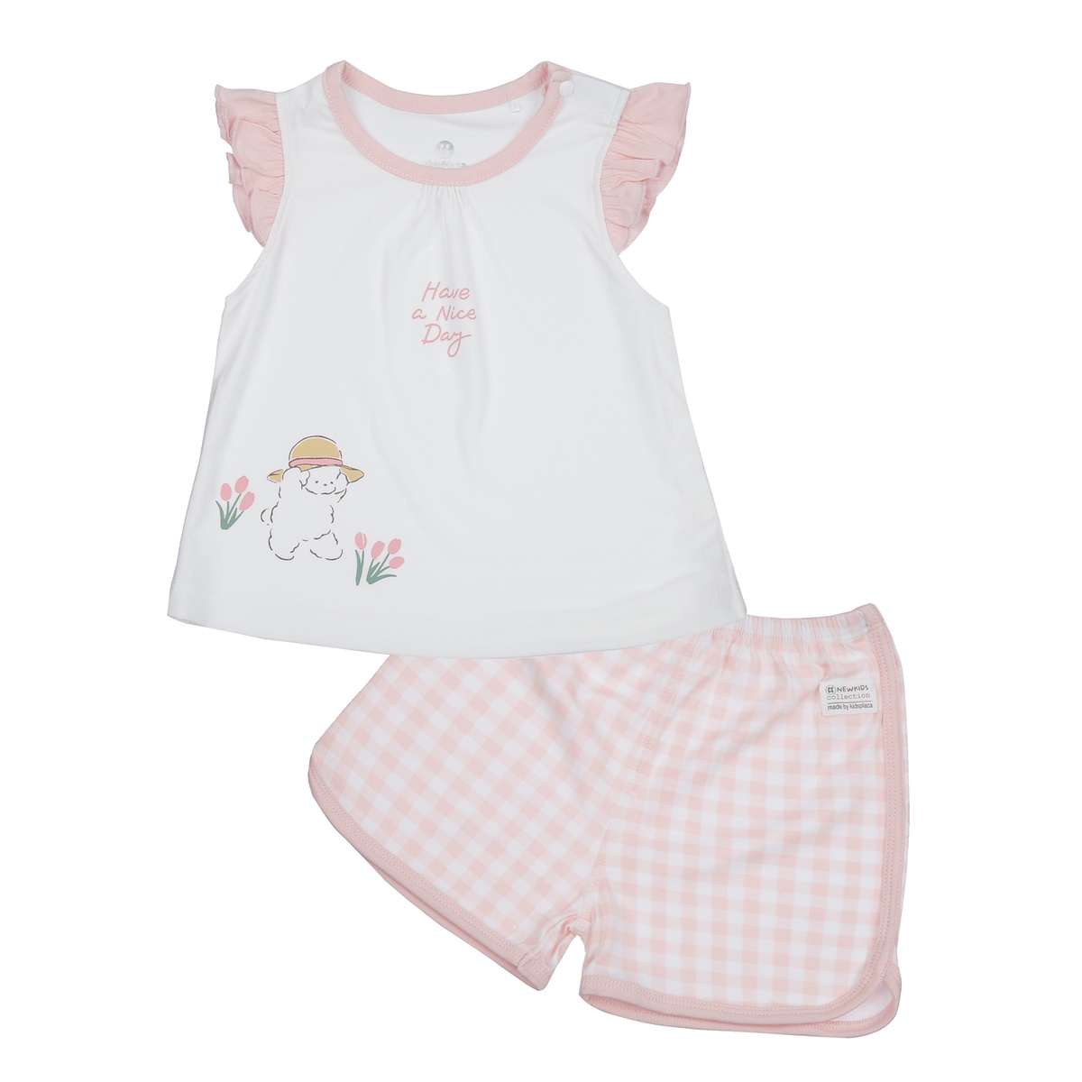 Bộ ba lỗ bé gái KidsPlaza Otis ND24H (Trắng hồng)