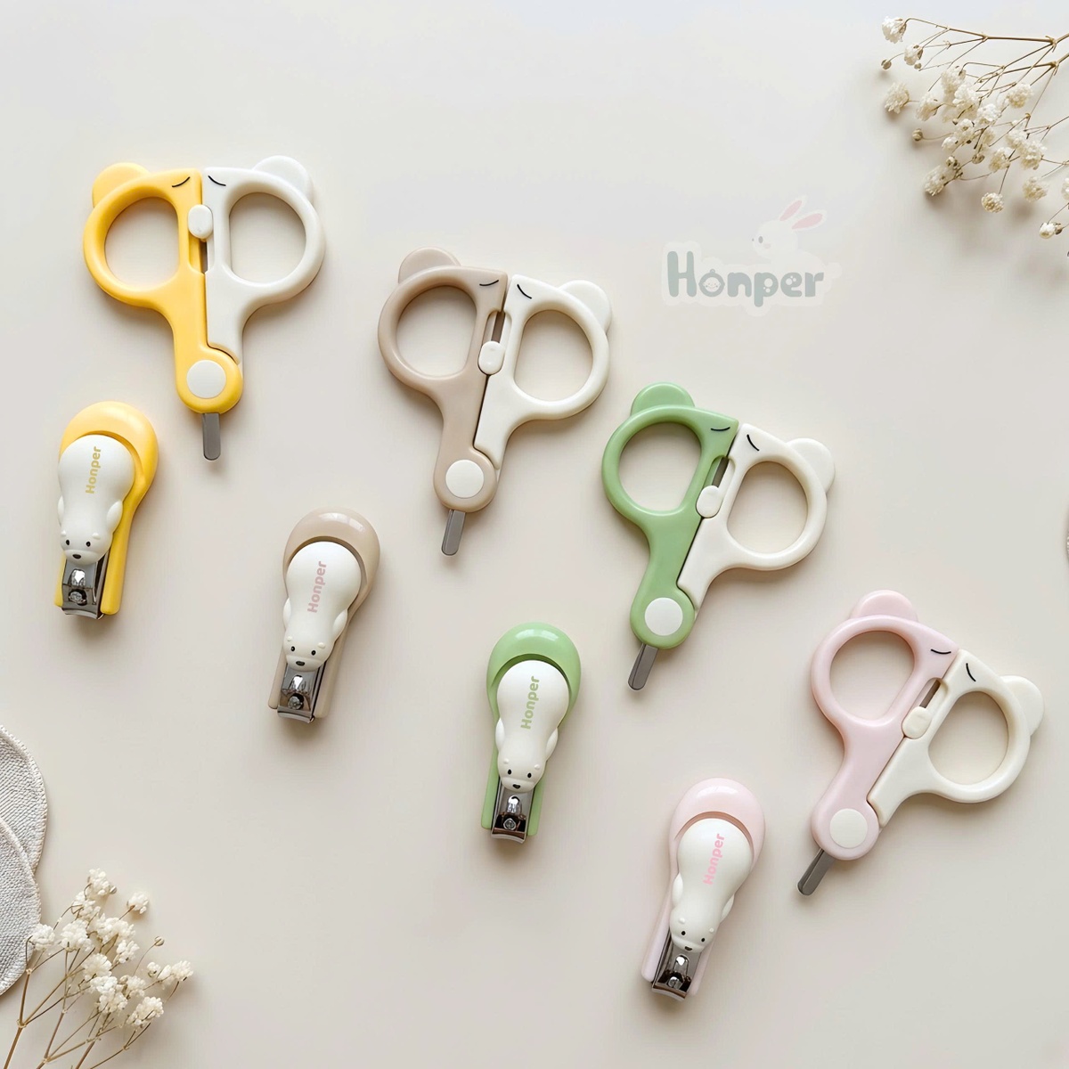 Bộ bấm móng tay và kéo Honper Bear HP203 (Màu ngẫu nhiên) - mặt trái