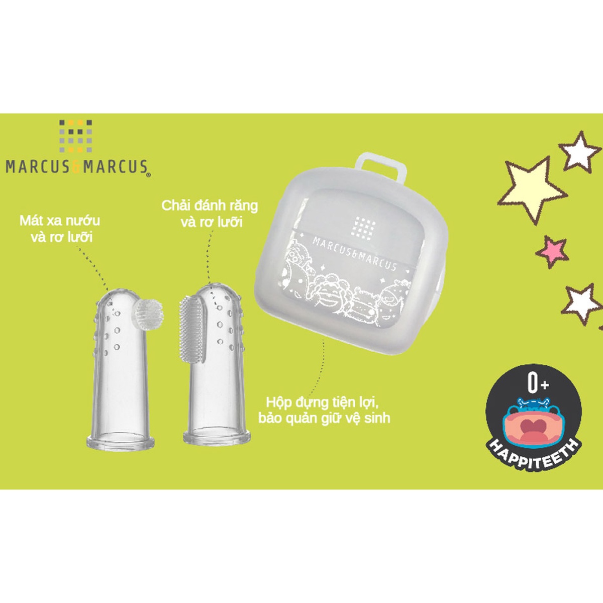 Bộ bàn chải và rơ lưỡi silicon Marcus & Marcus - mặt phải