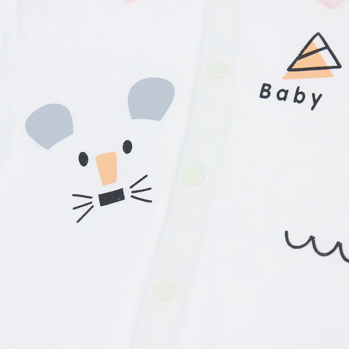Bộ Body bé gái Neil cộc tay Mamago HN20H 9-12M (Trắng) - mặt trái